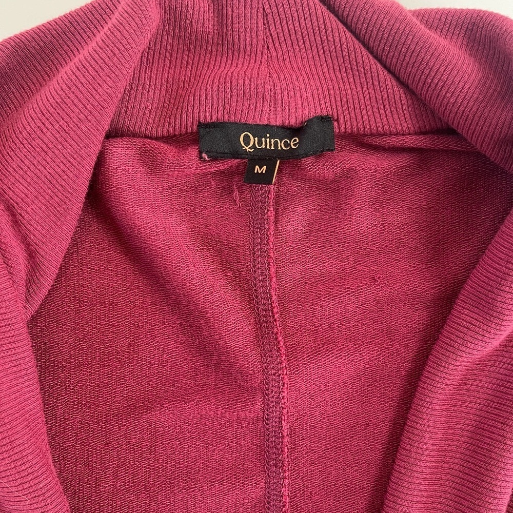 Quince Modal French Terry Cardigan Rose Pink Thumbhole Size Medium - Picture 7 of 12